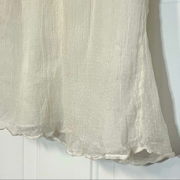 VTG Banana Republic Ivory Swiss Dot 100% Silk Chiffon Flutter Sleeveless Top S - Picture 7 of 12